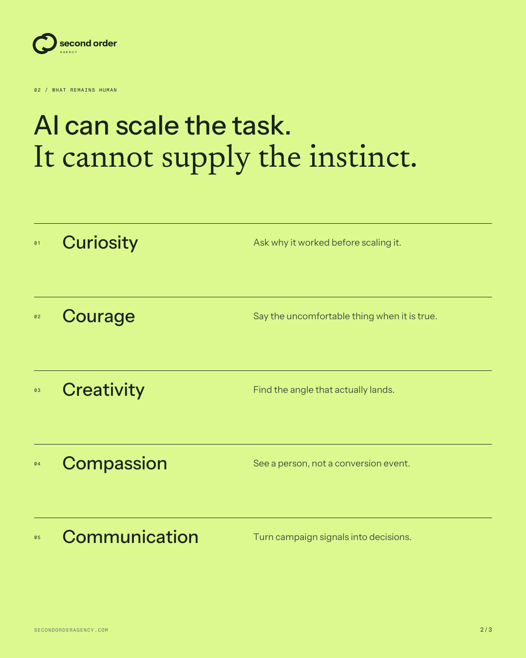 Curiosity, courage, creativity, compassion and communication